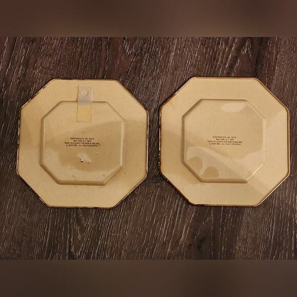 Vintage Avon‎ Plum Pudding and Buche de Noel recipe decorative metal plates - Picture 3 of 6